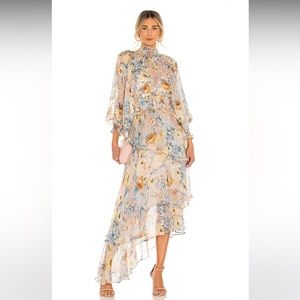 Elliatt Floral Midi Dress in Pastel Hues